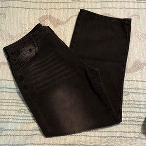 SHEIN Black High-Rise Wide Leg Jeans